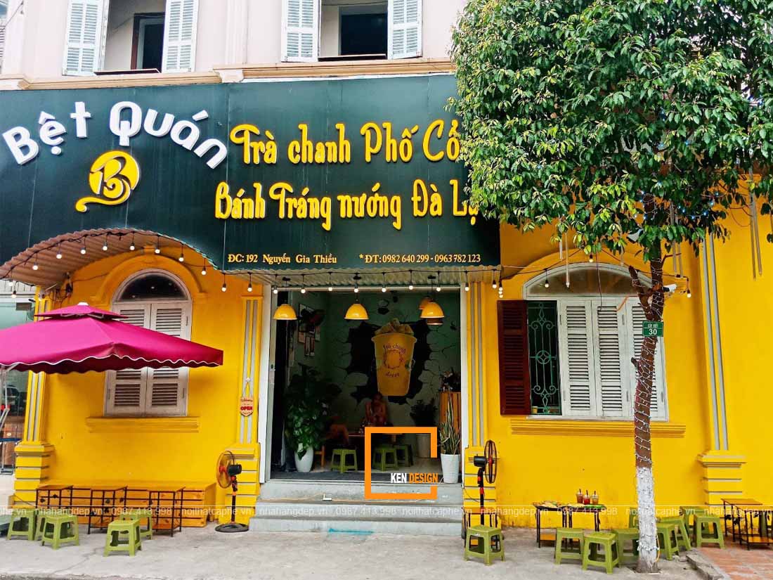 thiết kế quán trà chanh